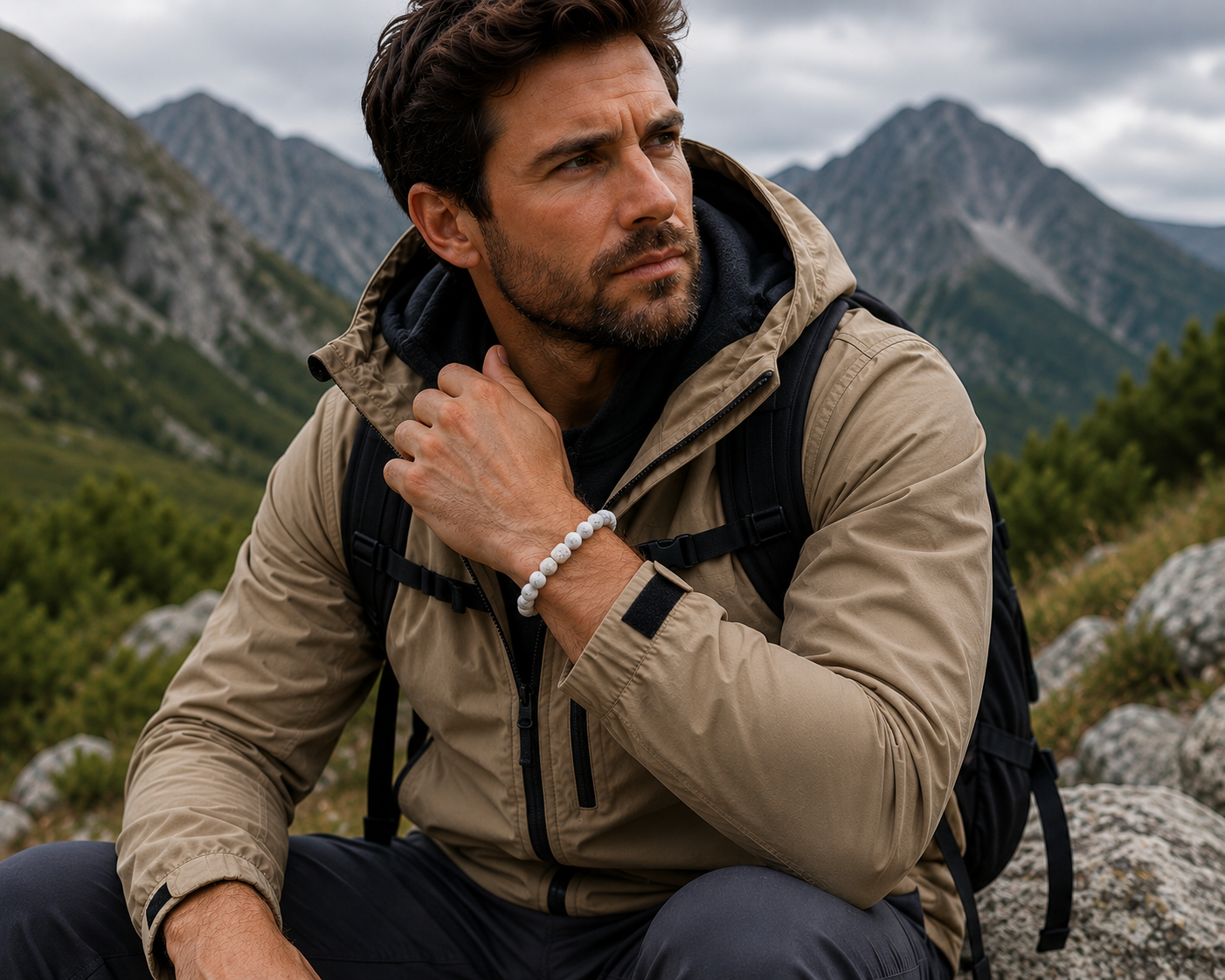 Biely pánsky náramok / White bracelet for men