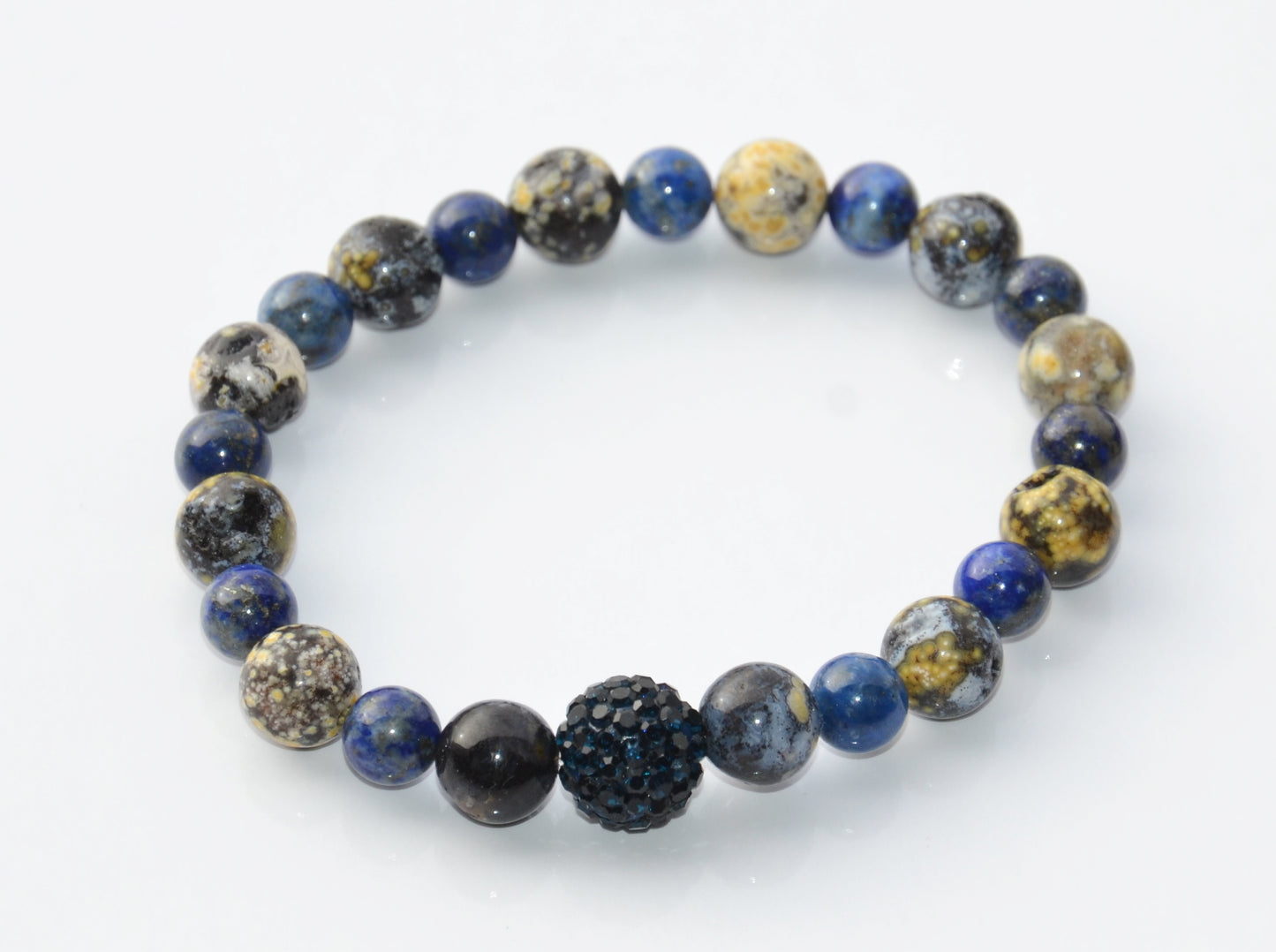 Náramok achát oceánsky a lapis lazuli / Ocean agate and lapis lazuli bracelet