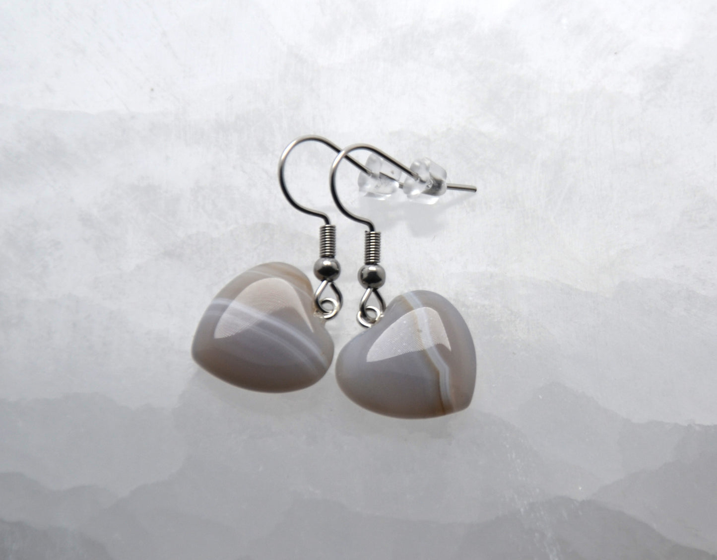 Náušnice "Achátové srdiečka"