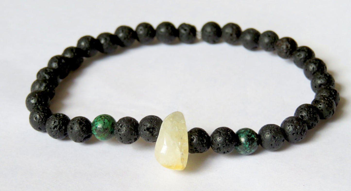 Pánsky náramok láva s citrínom / Lava, cintrin men bracelet