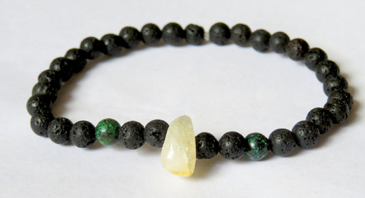 Pánsky náramok láva s citrínom / Lava, cintrin men bracelet