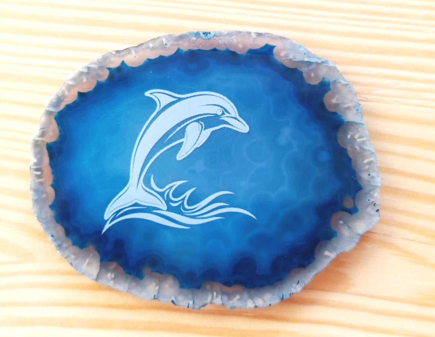 Achát plátok delfín