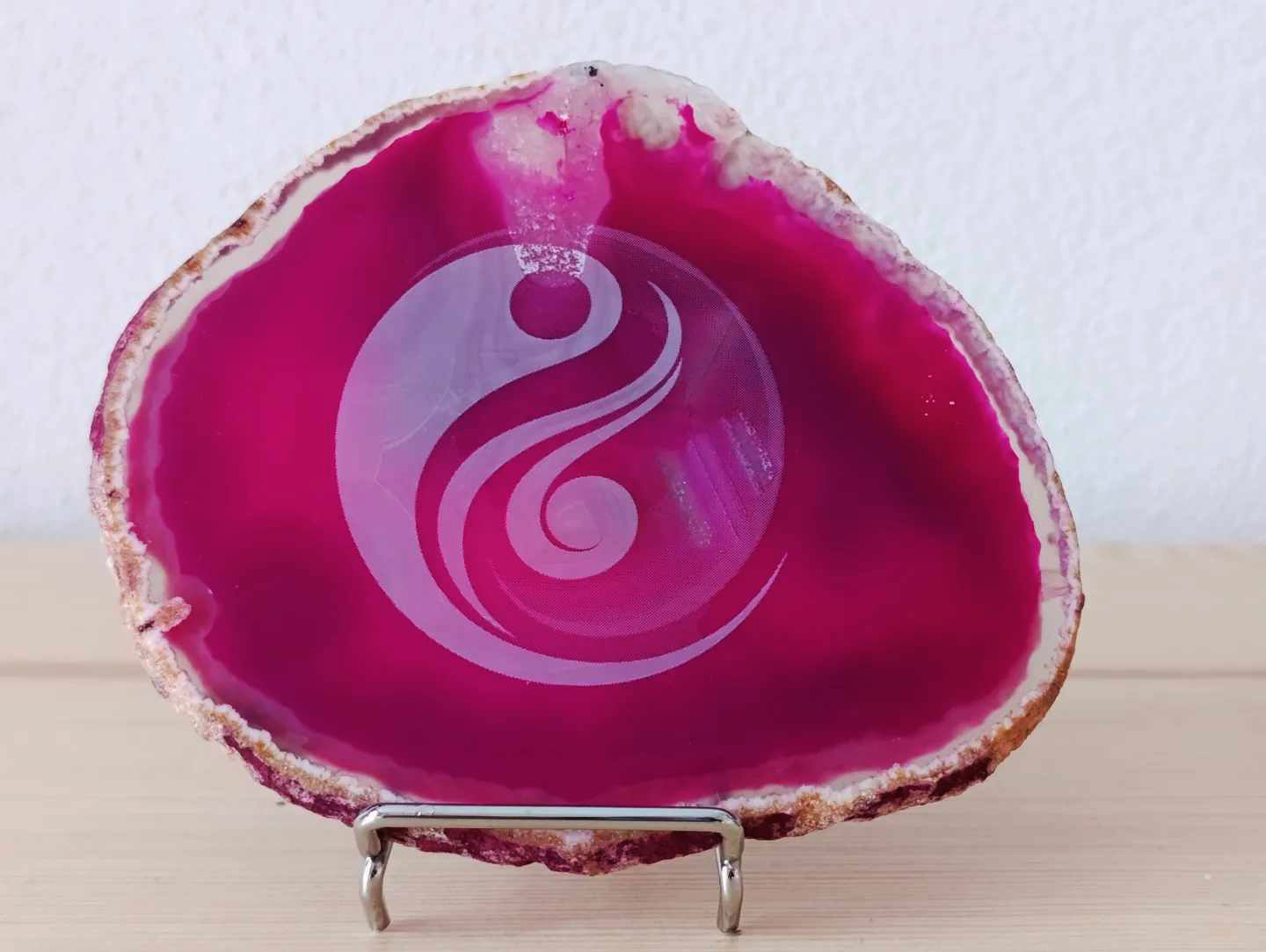 Achát jing-jang ružový