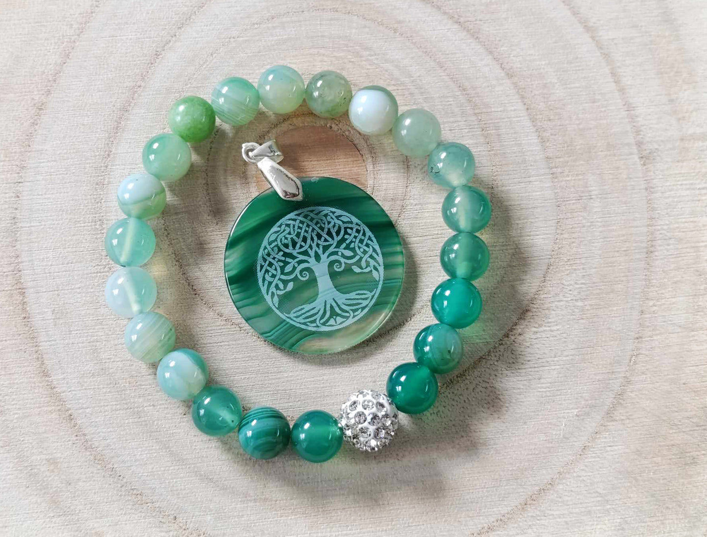 Náramok achát s príveskom