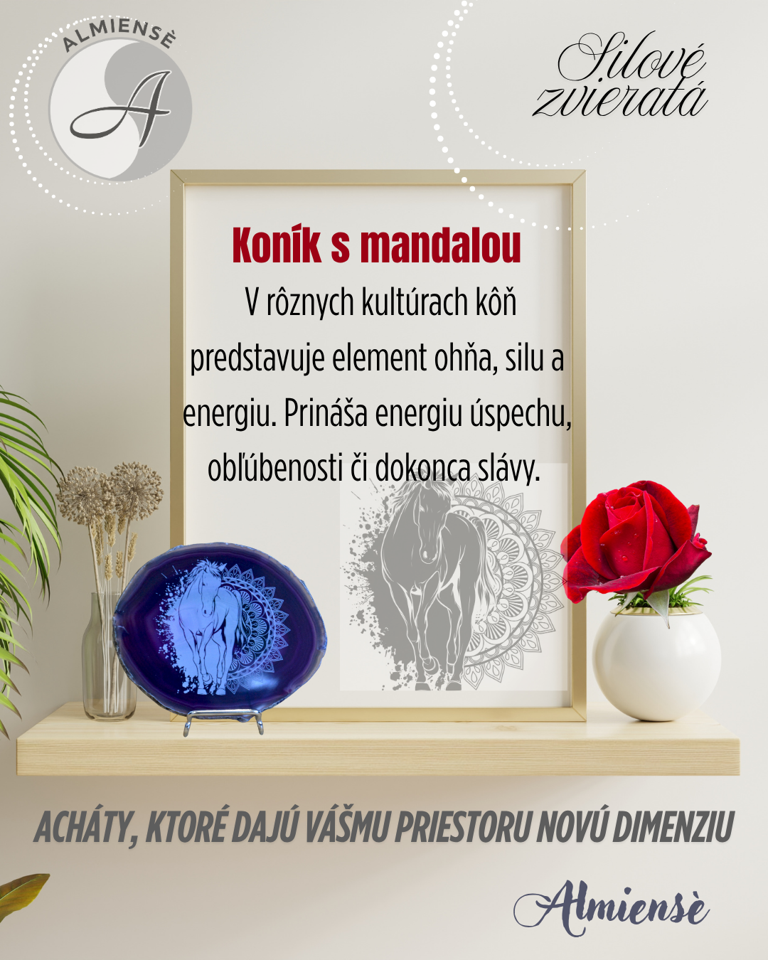 Achát mandala - kôň 2