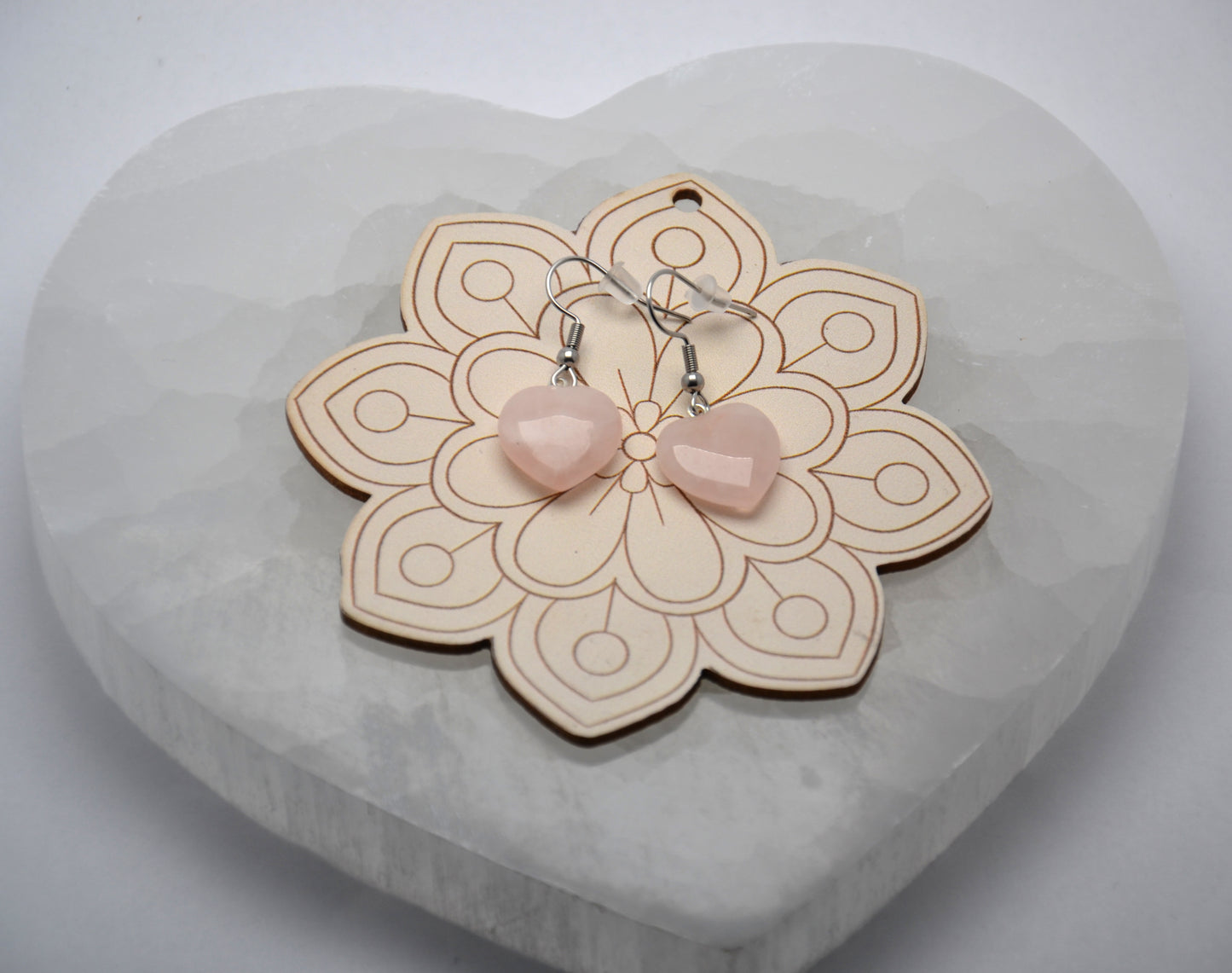 Náušnice "Ruženínové srdiečka"