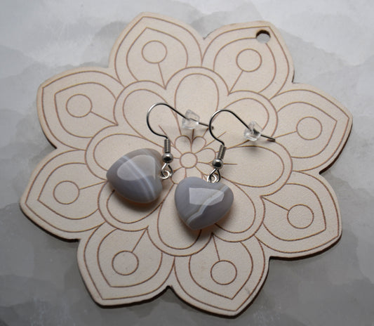 Náušnice "Achátové srdiečka"